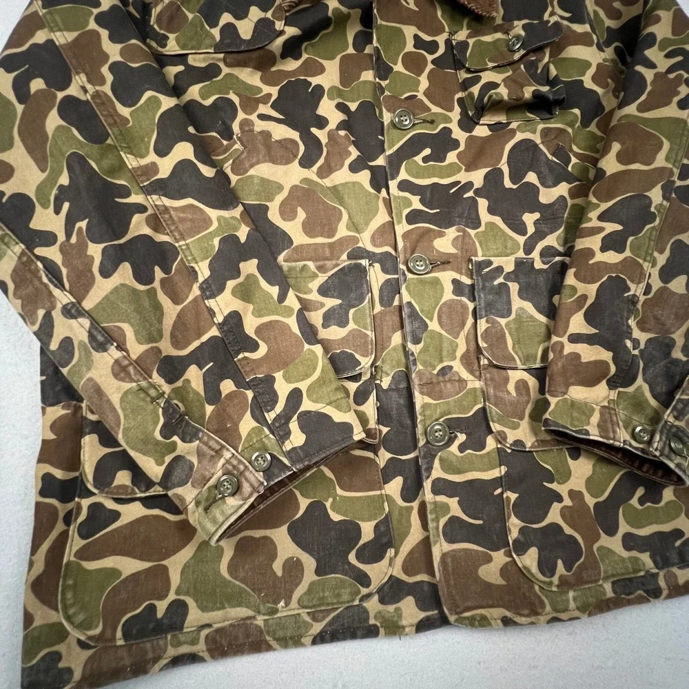 RedHead Bone-Dry Hunting Jacket Mens 44 Green Camo Corduroy Utility Field Coat